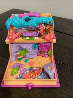 🌴 Vintage 1995 Polly Pocket Glitter Island Storybook – Bluebird COMPLETE ✨